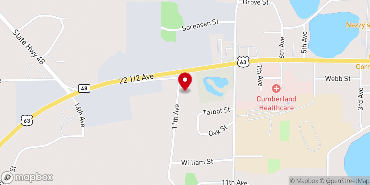 Map showing location of Cumberland First United Methodist Church