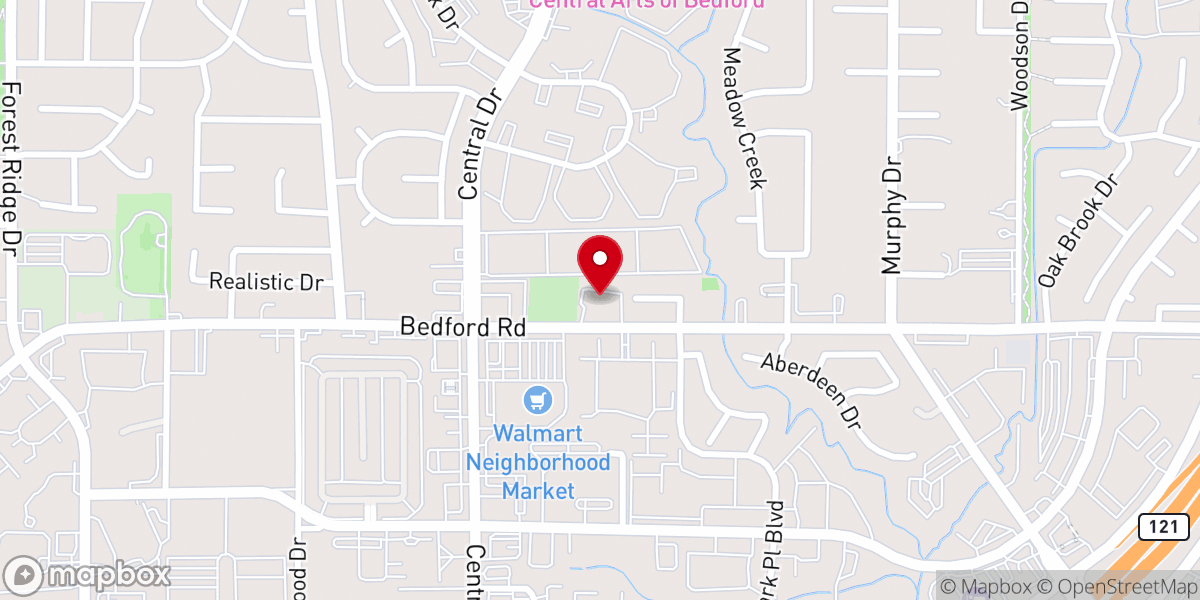 Map showing location of Bedford church of Christ