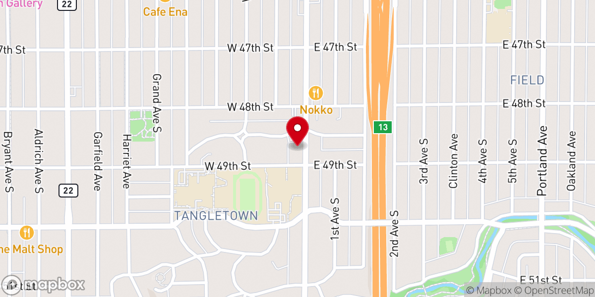 Map showing location of St John's Lutheran Church (ELCA)