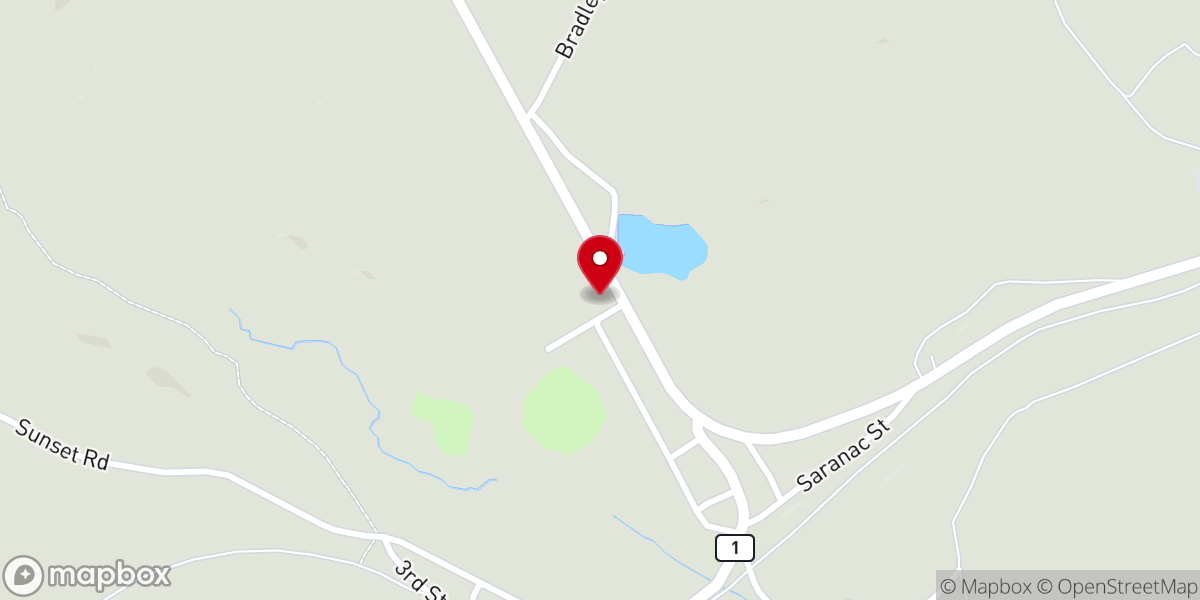 Map showing location of Lyon Mountain Memorial United Methodist Church