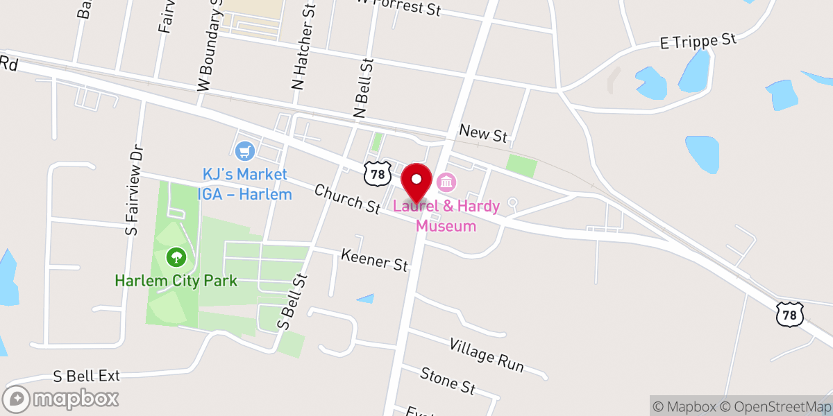 Map showing location of Harlem Baptist Church