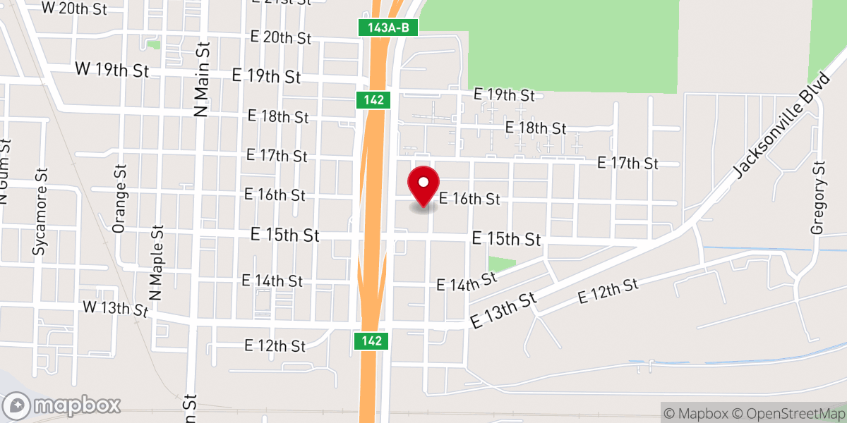 Map showing location of McCabe United Methodist Church