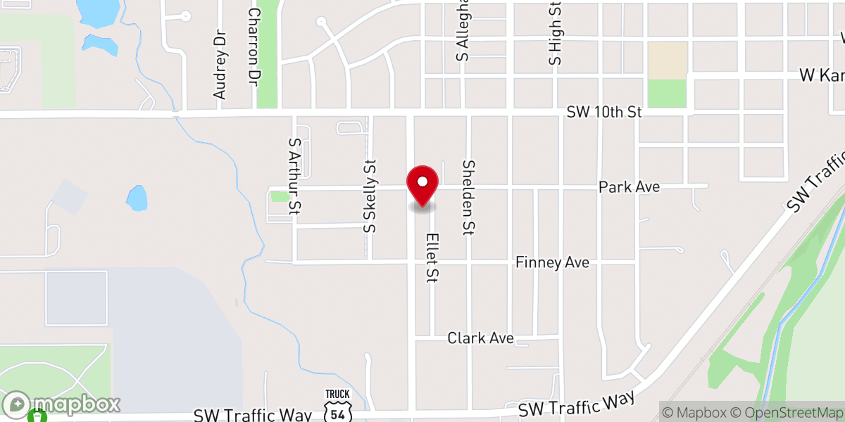 Map showing location of Calvary Tabernacle Church