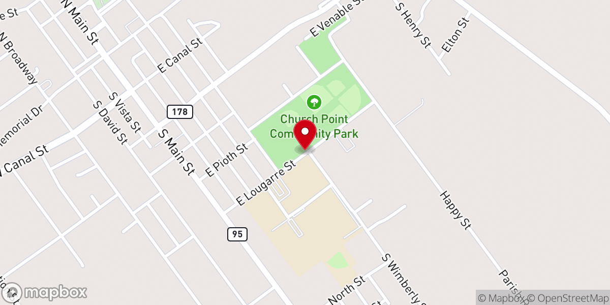Map showing location of Church Point Community Center