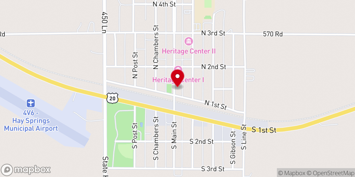 Map showing location of Chamberlain Chapel Hay Springs