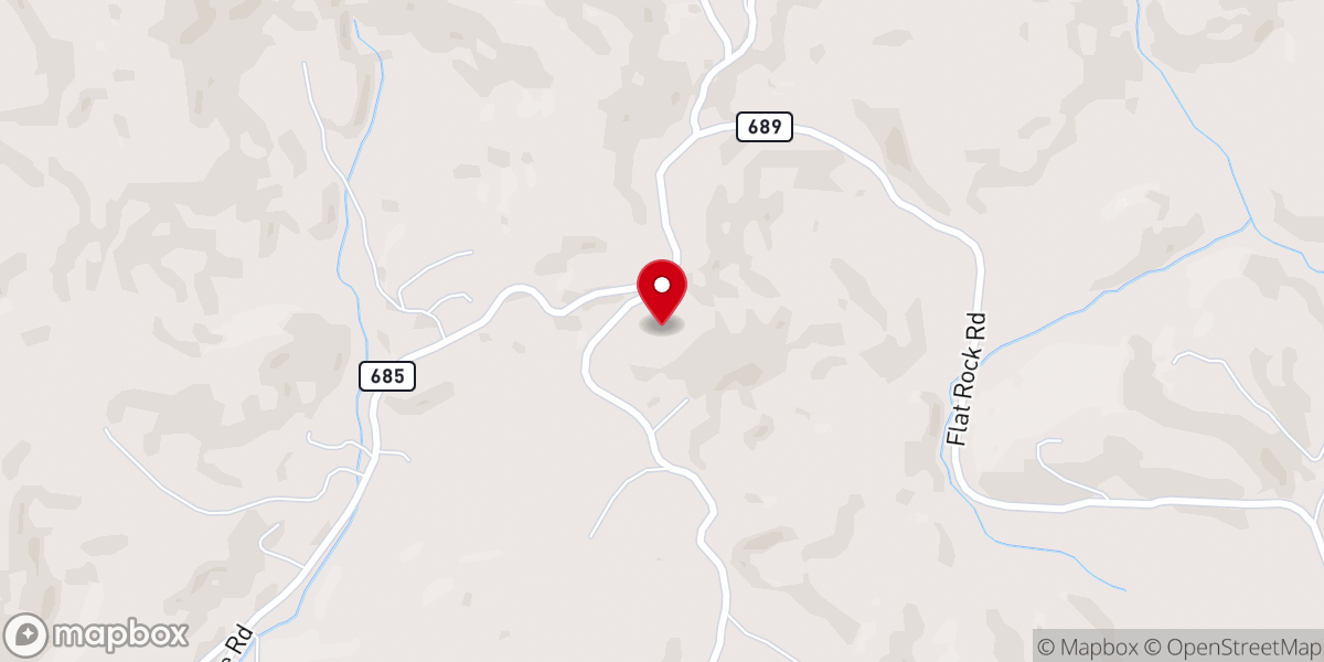 Map showing location of Flat Rock United Methodist Church