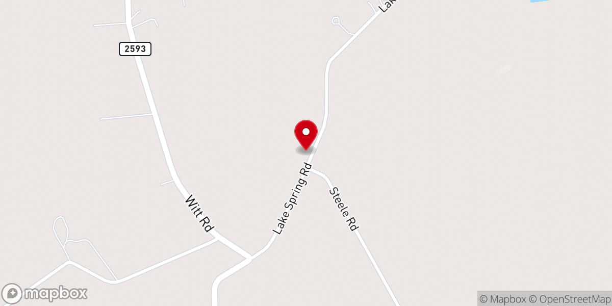 Map showing location of Lake Spring Baptist Church