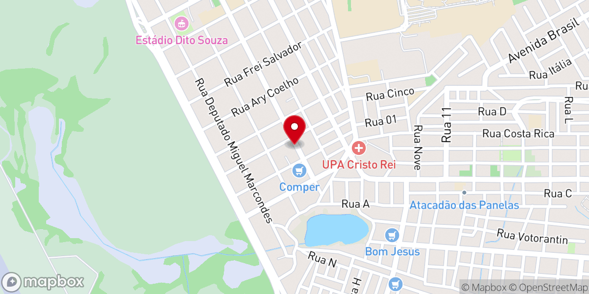 Map showing location of Universal Cristo Rei