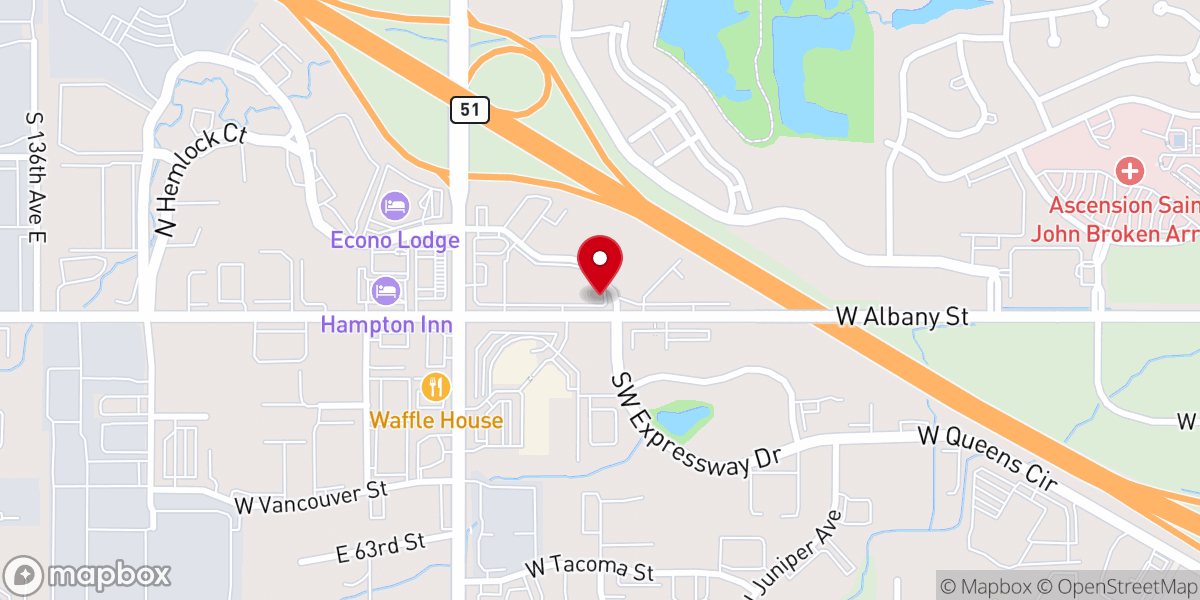 Map showing location of Praise Church