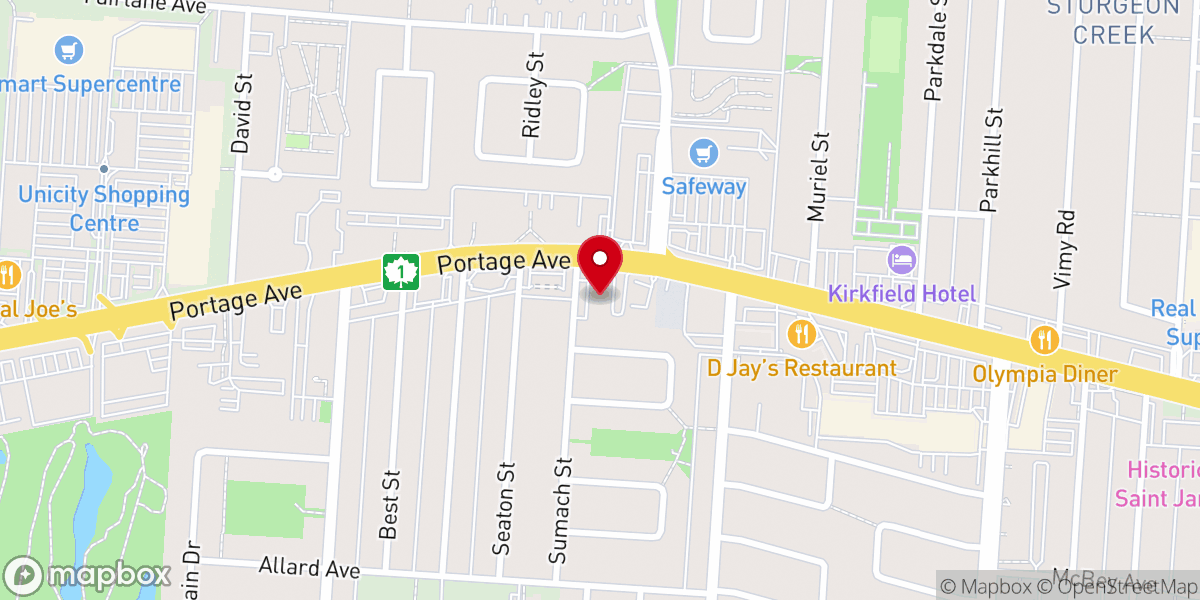Map showing location of Victory Baptist Church