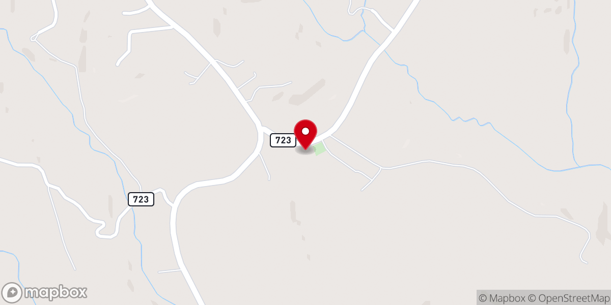 Map showing location of Hickory Grove Church