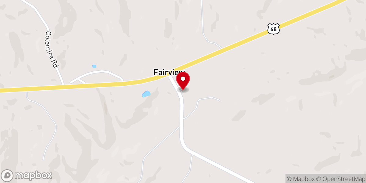 Map showing location of Mt. Pisgah Baptist Church, Ewing