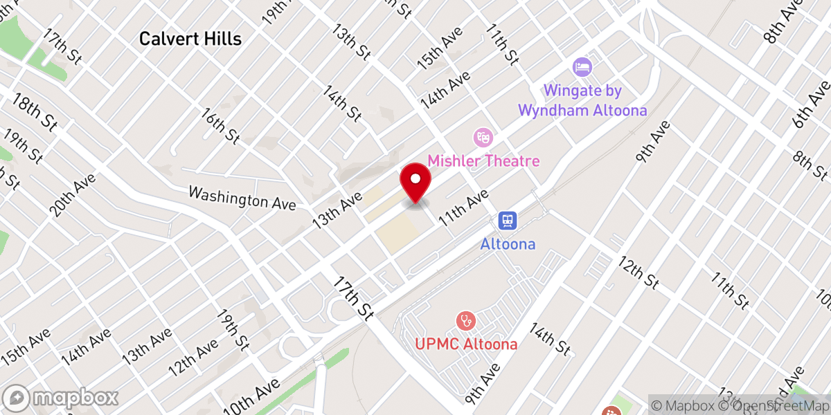 Map showing location of First Evangelical Lutheran Church