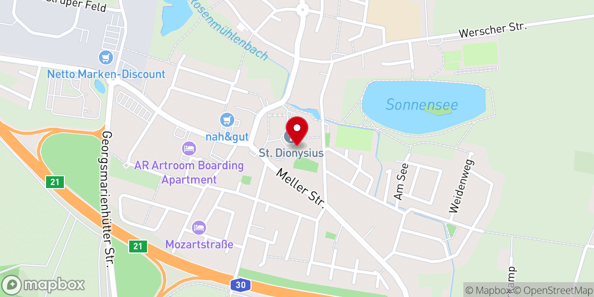 Map showing location of Kath. Pfarrgemeinde Sankt Dionysius Bissendorf