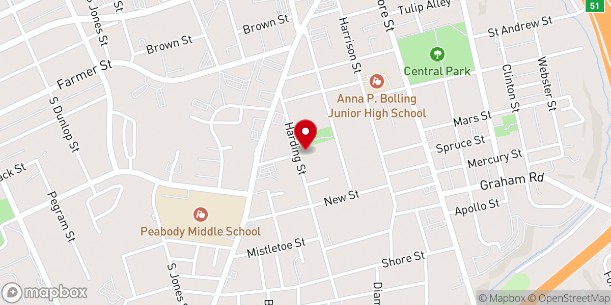 Map showing location of The Greater Bethesda Bible Way Church