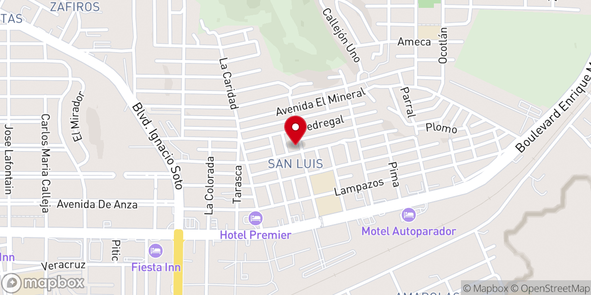 Map showing location of Parroquia San Luis Gonzaga