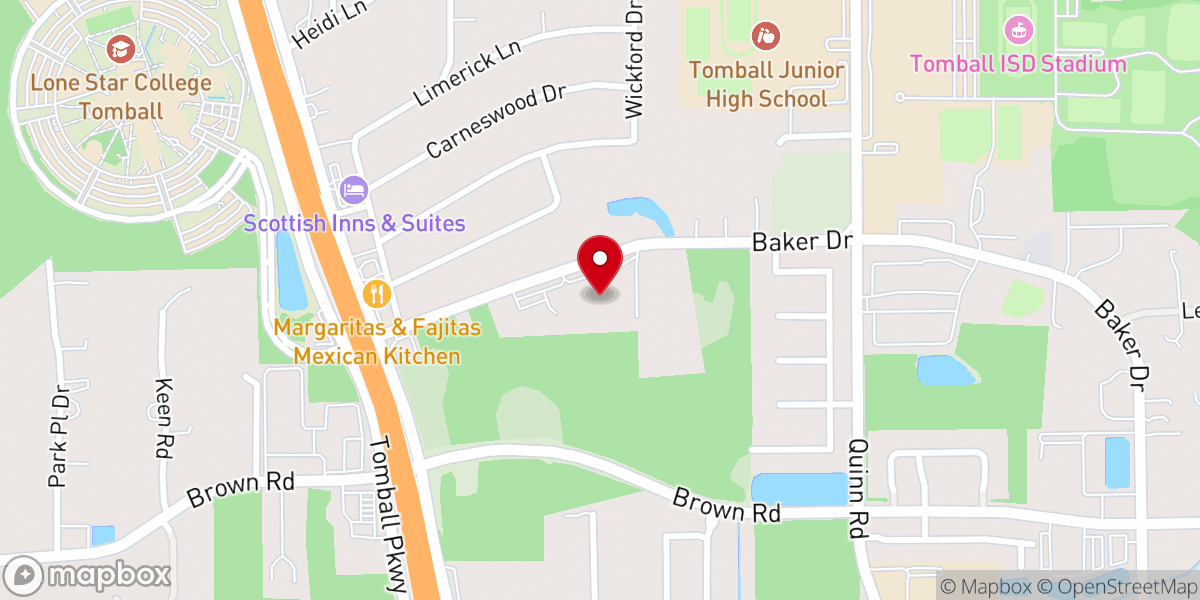 Map showing location of Tomball Methodist Church