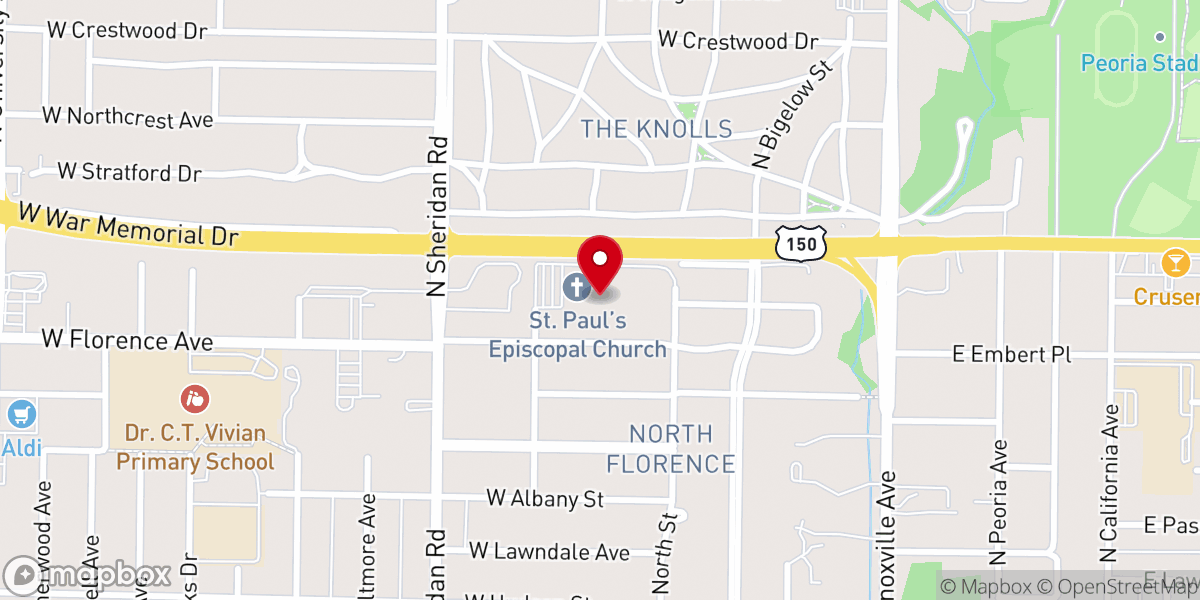 Map showing location of St. Paul's Episcopal Church