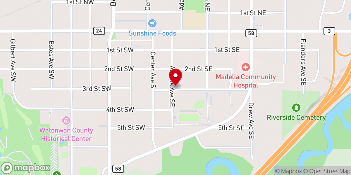 Map showing location of Salem Lutheran Church