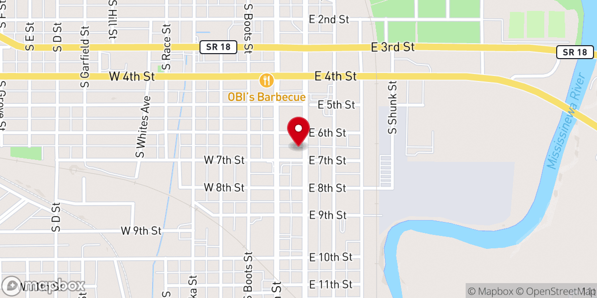 Map showing location of First United Methodist Church