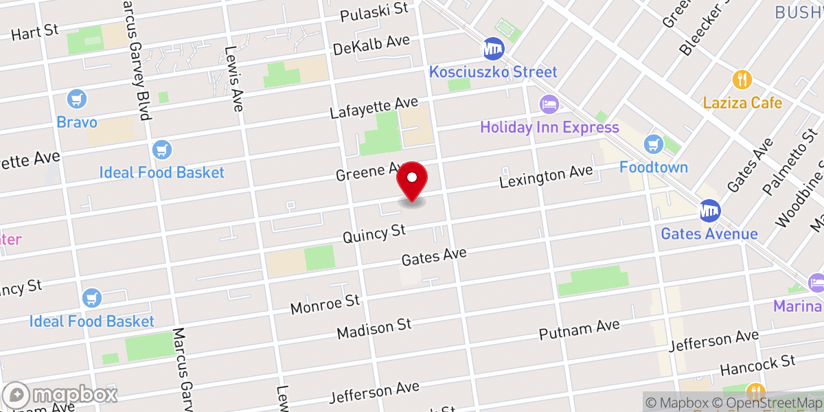 Map showing location of Lexington Avenue Church Of God