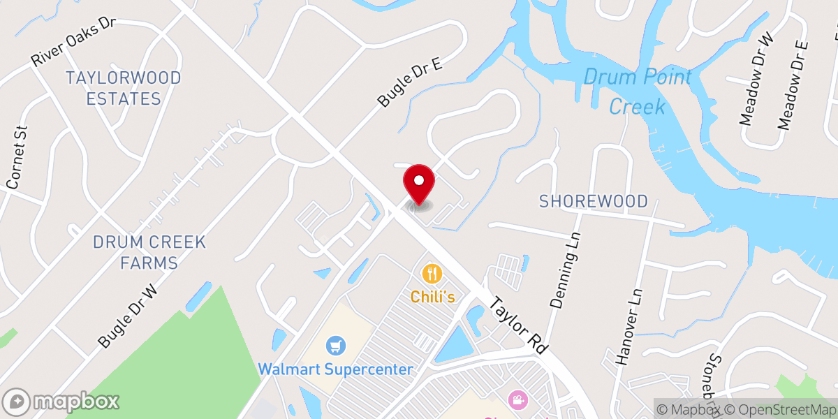 Map showing location of Point Harbor Church
