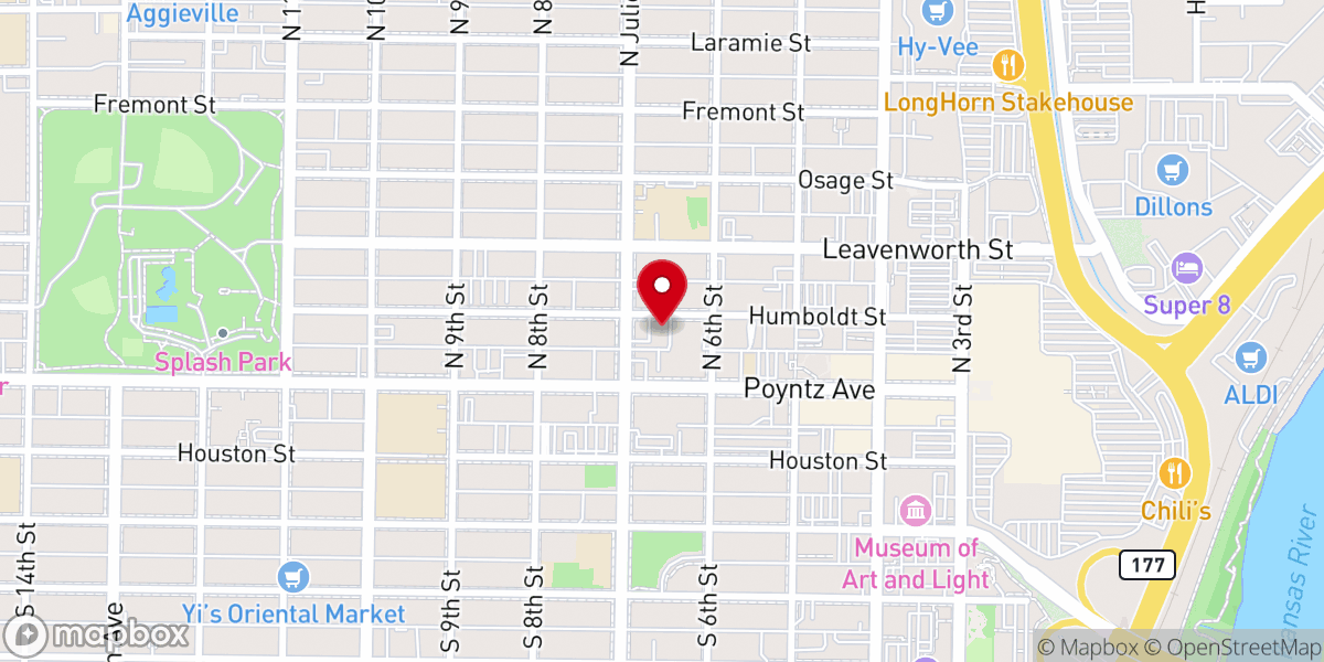 Map showing location of First United Methodist Church - Food Pantry