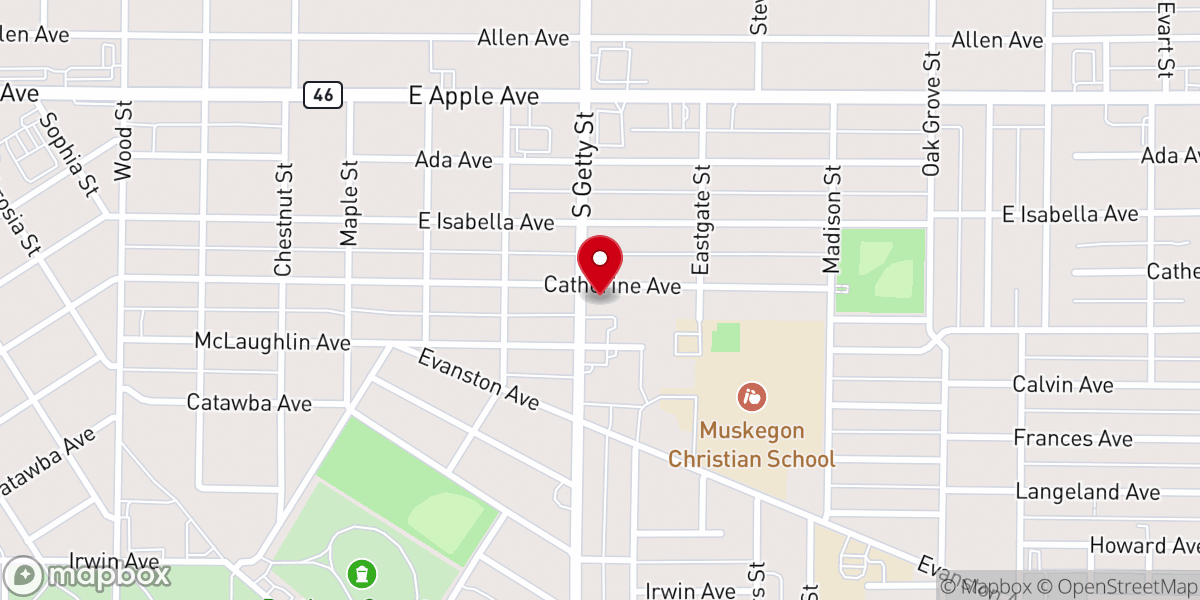 Map showing location of Philadelphia Baptist Church