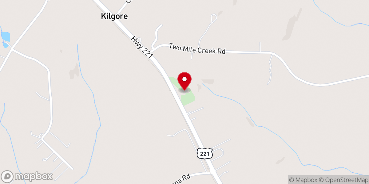 Map showing location of Antioch Baptist Church