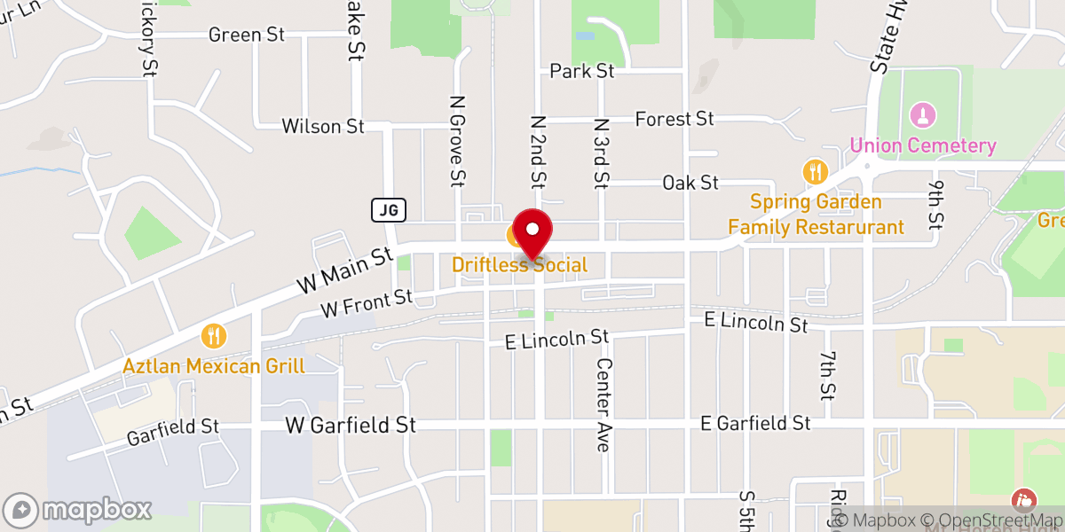 Map showing location of Driftless Historium & Mount Horeb Area Historical Society