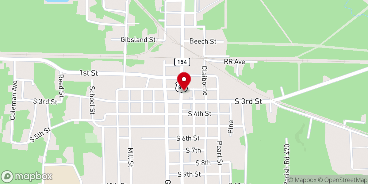 Map showing location of N.Bienville Parish Fire Dist.-Station