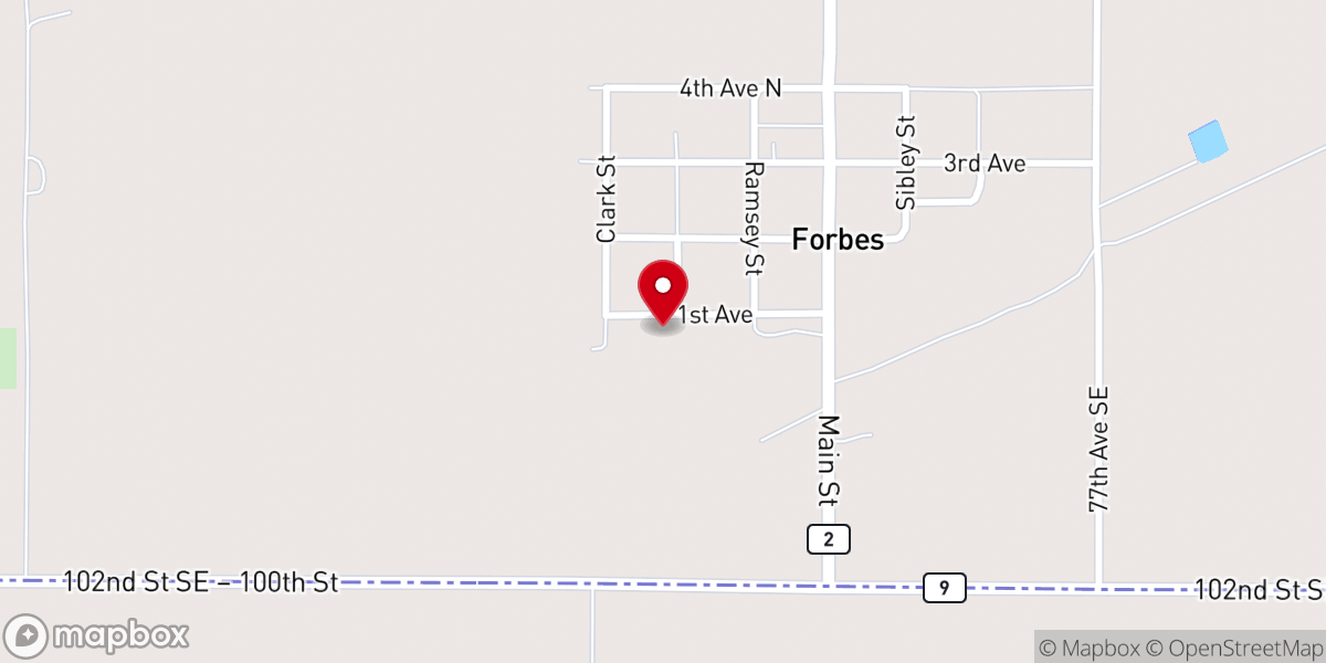 Map showing location of Bethlehem Lutheran Church