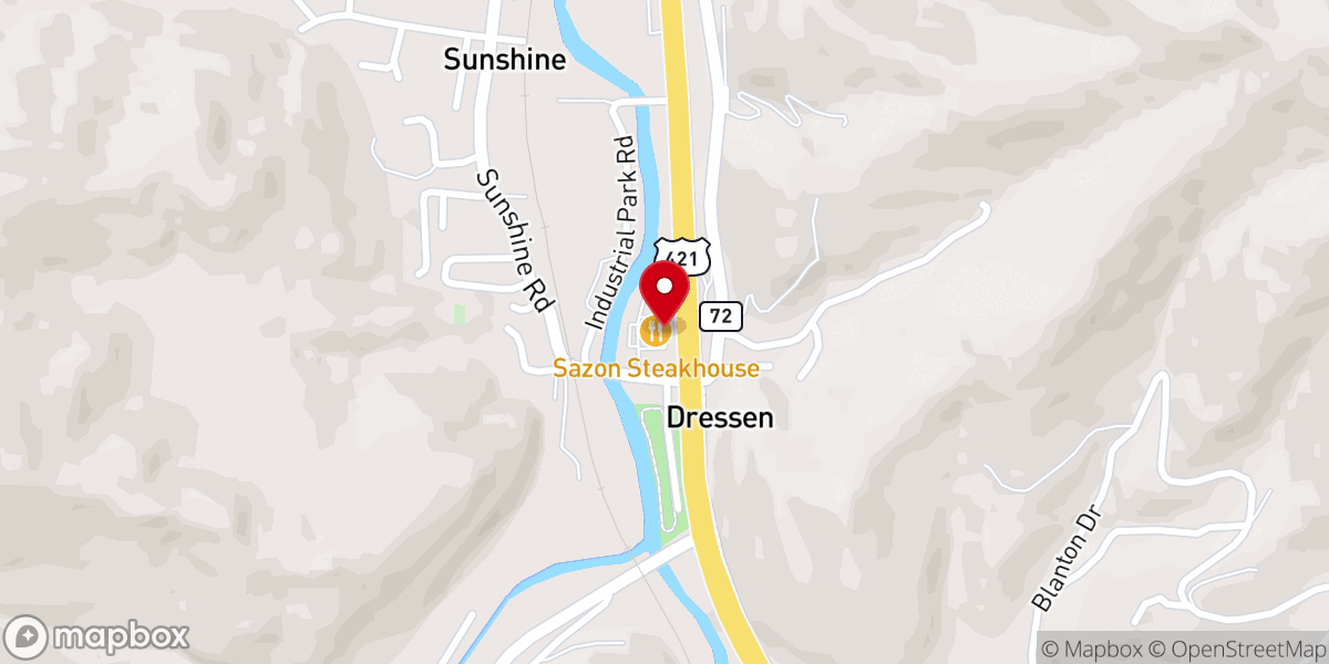 Map showing location of Sazon Steakhouse