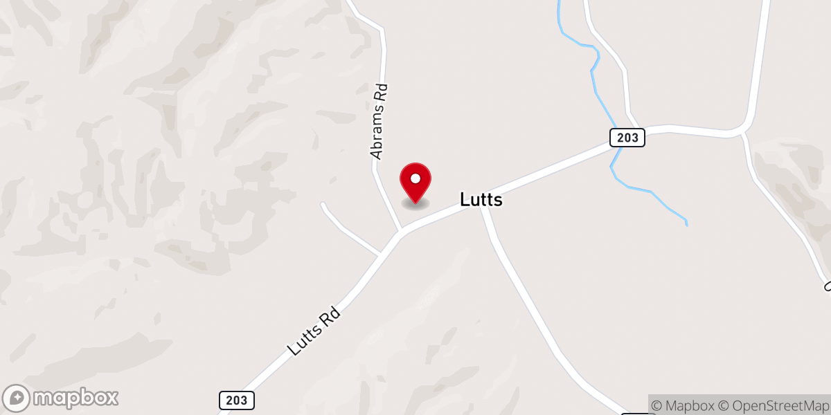 Map showing location of Lutts Community Church