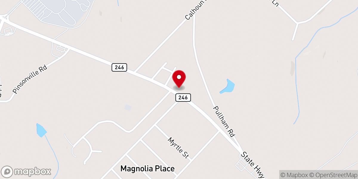 Map showing location of Ninety six congregational holiness church