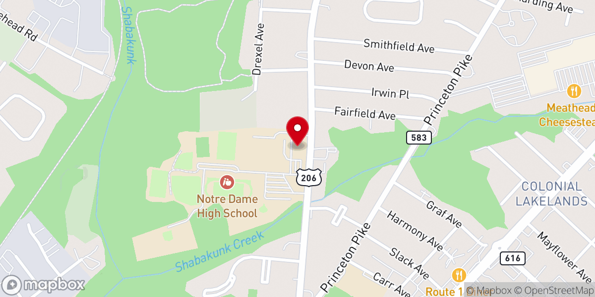Map showing location of The Catholic Diocese of Trenton