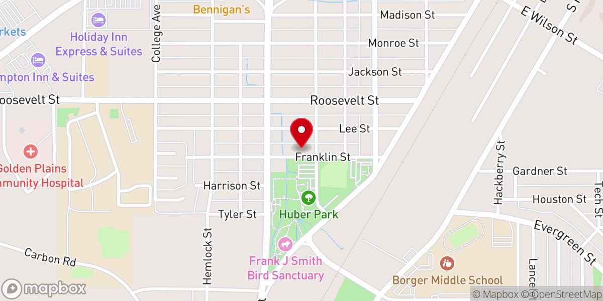 Map showing location of Borger Church of God Parsonage