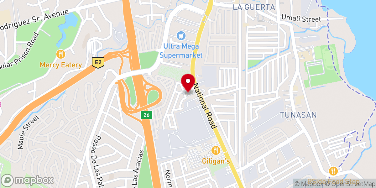 Map showing location of JGSCM Center, Jesus the Good Shepherd Church of Muntinlupa