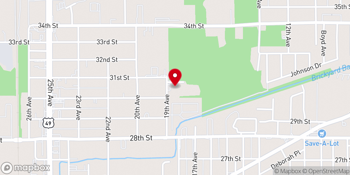 Map showing location of Faith Missionary Baptist Church