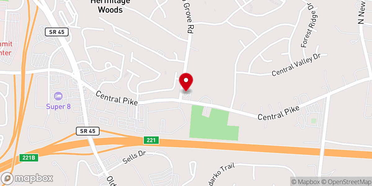 Map showing location of Evans Hill Missionary Baptist Church