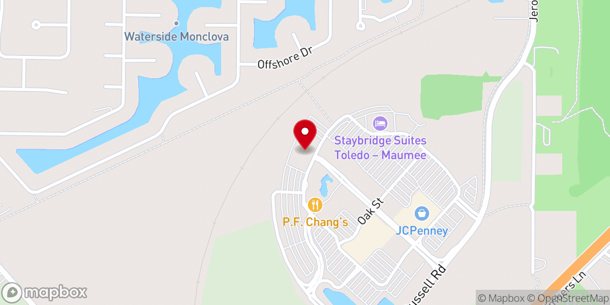 Map showing location of Cinemark Fallen Timbers 14 and XD