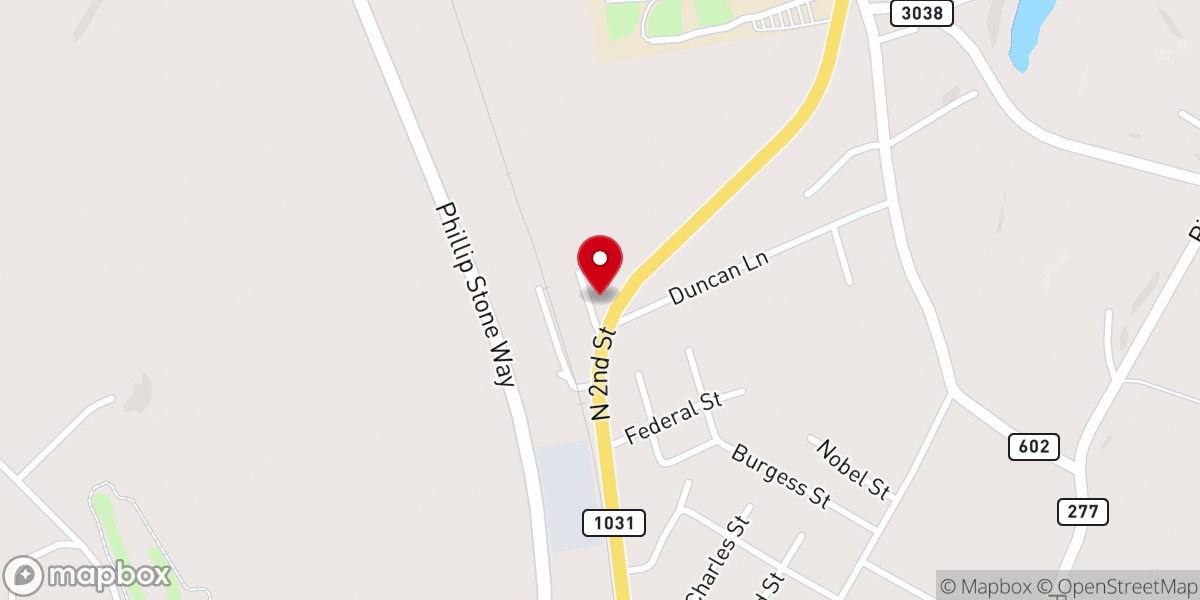 Map showing location of Temple Baptist Church