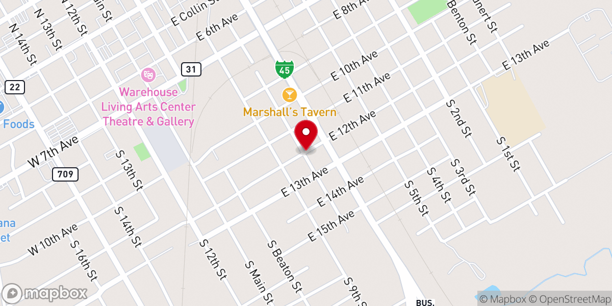 Map showing location of Harmony Baptist Church