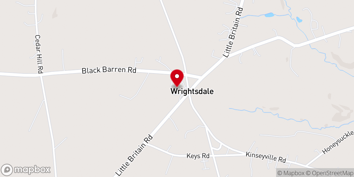 Map showing location of Wrightsdale Baptist Church
