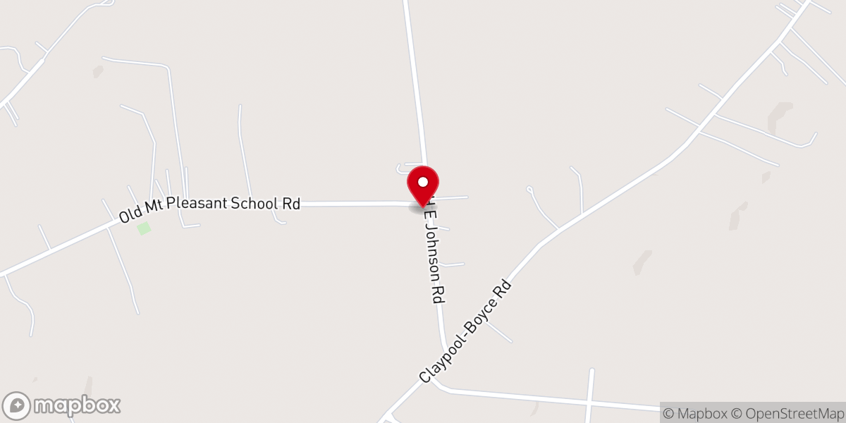 Map showing location of Mt Pleasant Baptist Church