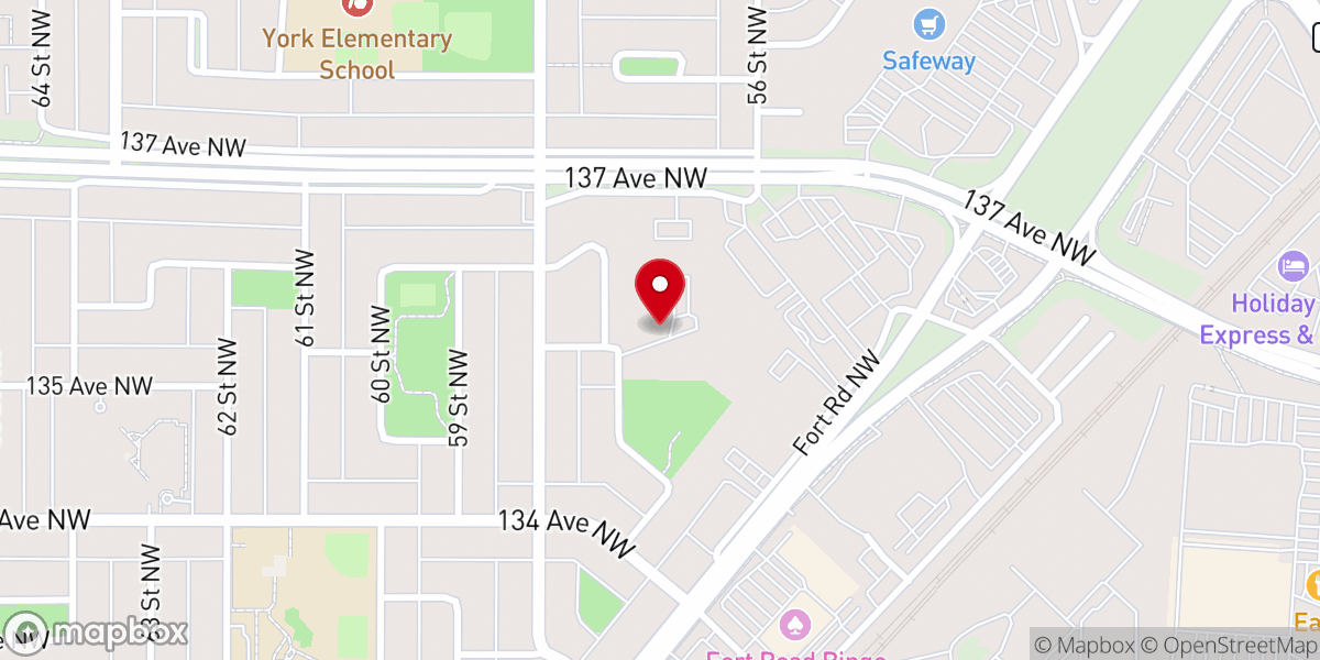 Map showing location of Trinity Christian Reformed Church of Edmonton