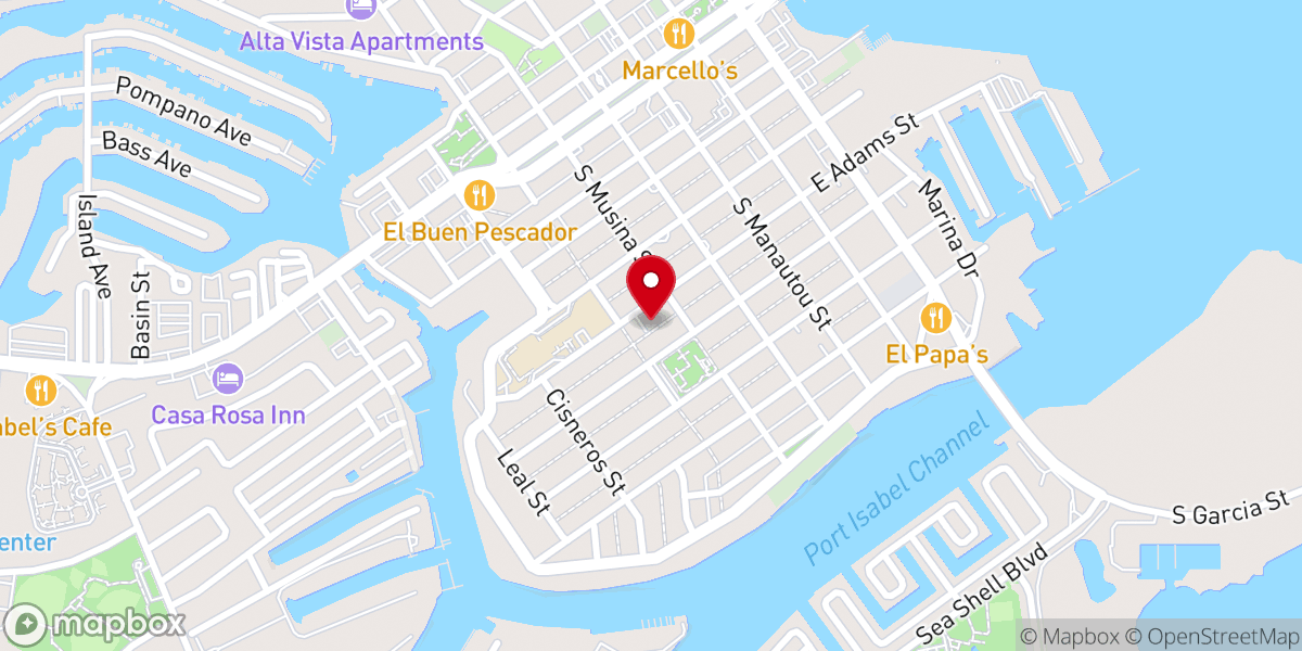 Map showing location of First United Methodist Church Port Isabel