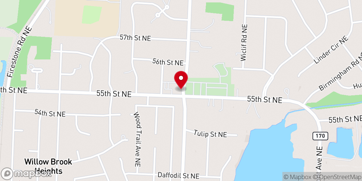Map showing location of Holy Trinity Lutheran Church