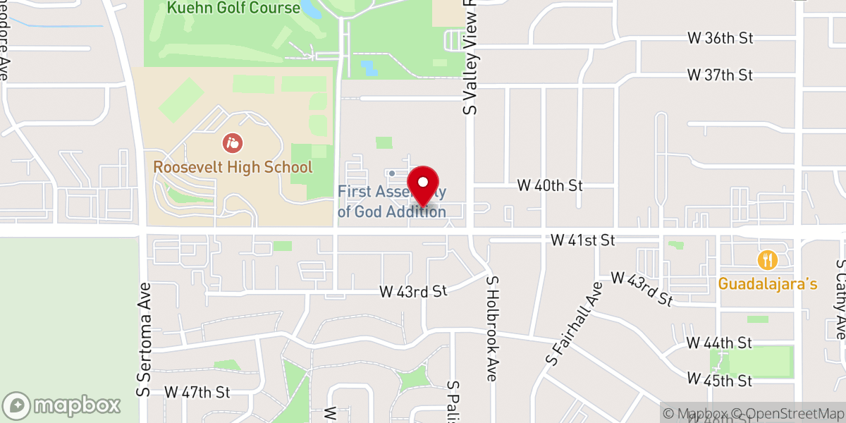 Map showing location of New Joy Community Church