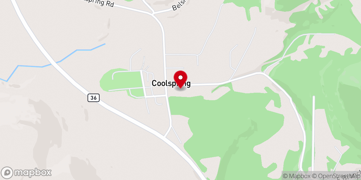 Map showing location of Coolspring Family Church